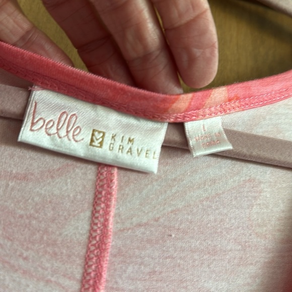 Belle by Kim Gravel Marble Print Maxi Dress Womens L Pink Beach loungewear Comfy - Picture 8 of 9